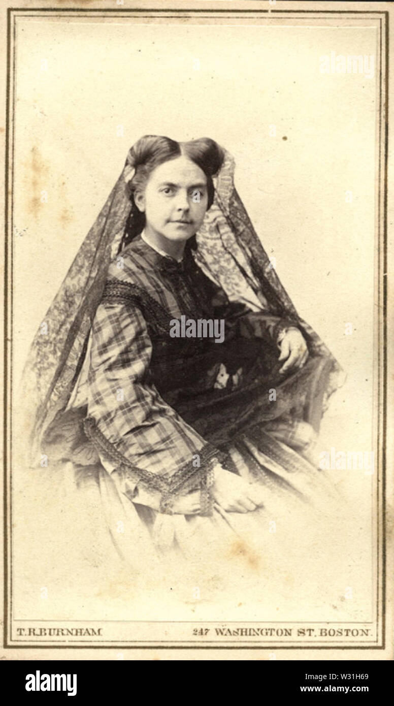 Portrait de femme par T R Burnham de 247 Washington Street à Boston Banque D'Images