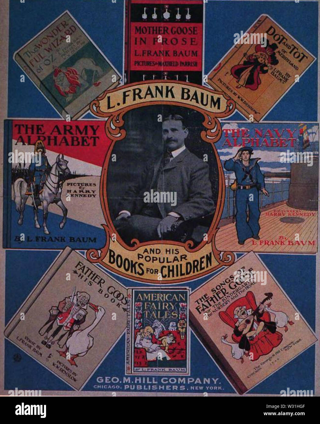 Affiche publicitaire de livres de l Frank Baum et publié par le George M Hill Company 1901 Banque D'Images