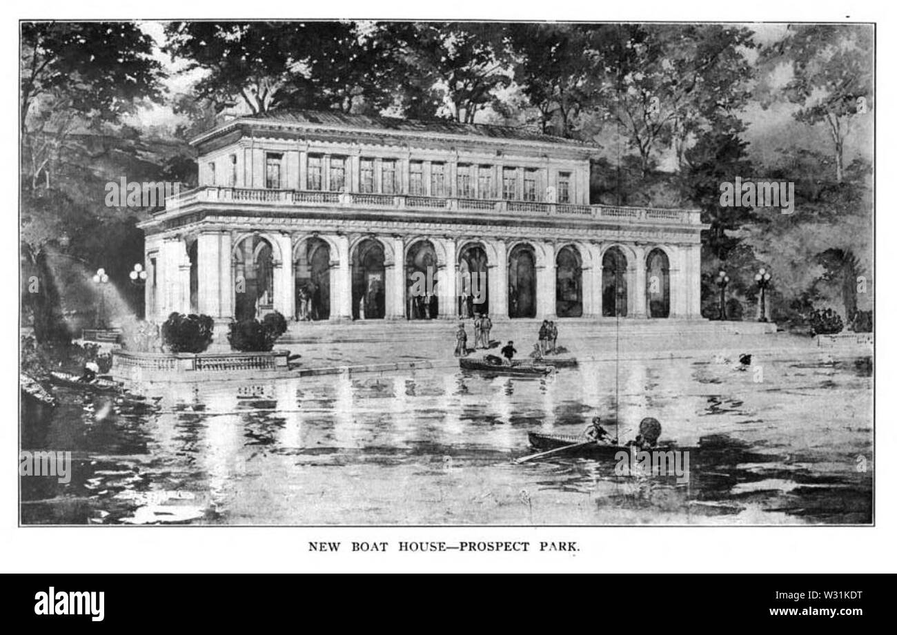 Prospect Park Boathouse 1905 rendu Architectural Banque D'Images