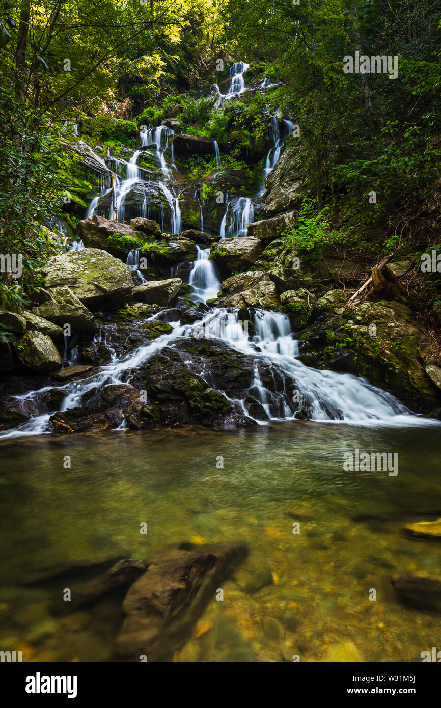 Catawba Falls, près de Vieux Fort, North Carolina, USA. Banque D'Images