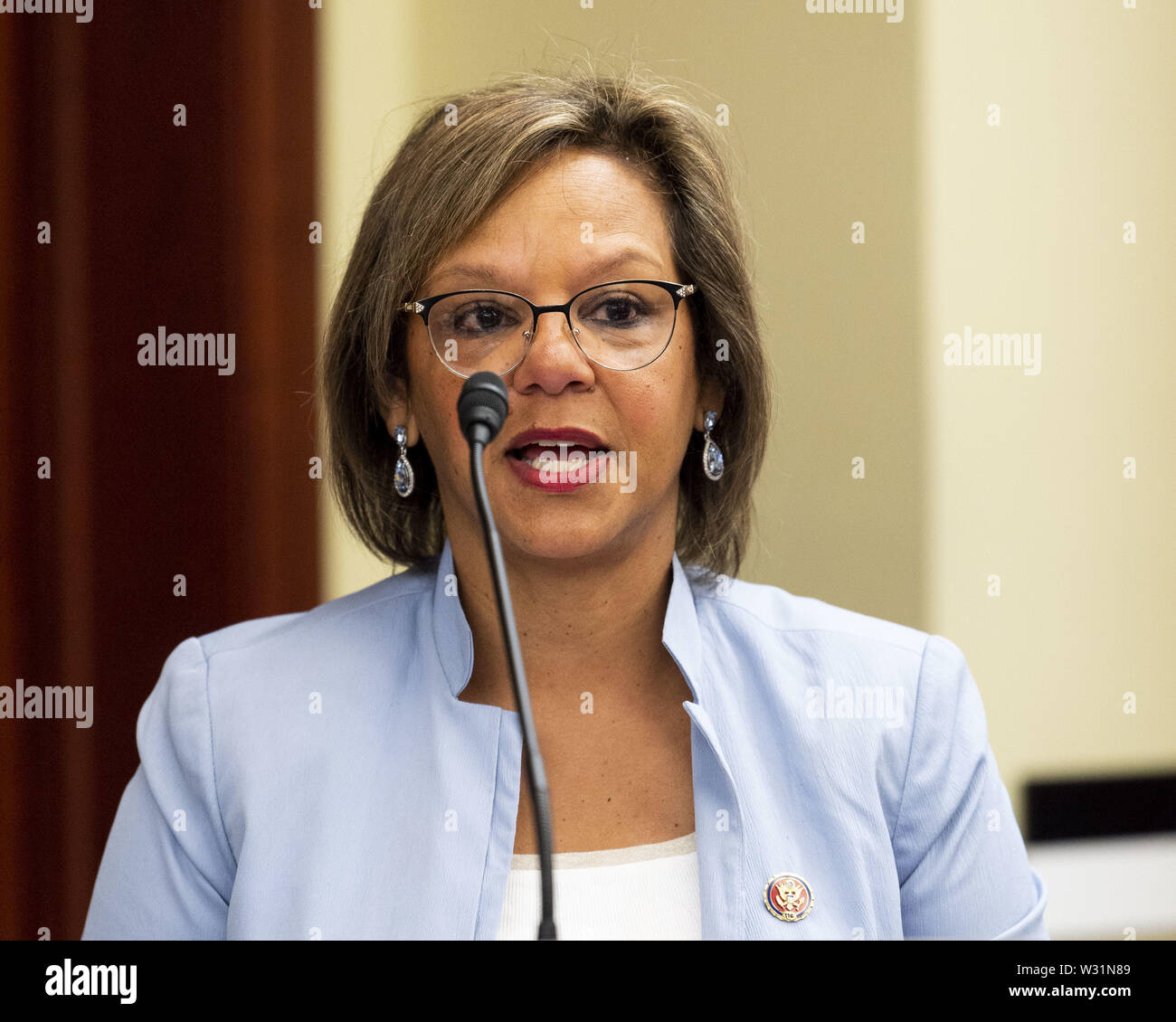 Washington, D.C., USA. 11 juillet, 2019. Représentant des États-Unis ROBIN KELLY (D-IL) parlant à la Black Caucus Santé Maternelle au sommet des intervenants le Capitole à Washington, DC Le 11 juillet 2019. Crédit : Michael Brochstein/ZUMA/Alamy Fil Live News Banque D'Images