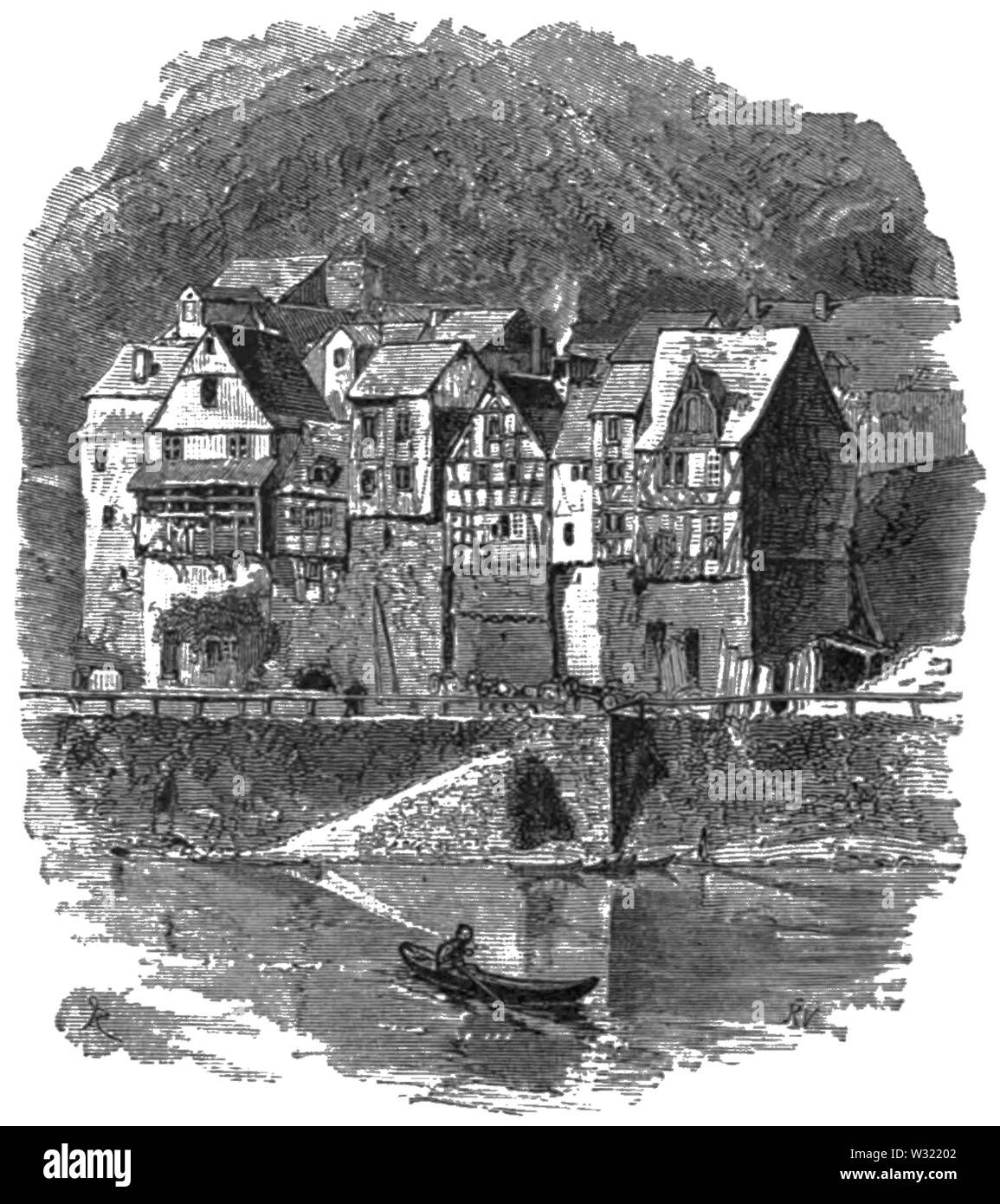 SMO V12 D858 Maisons sur le quai à Kochem Banque D'Images