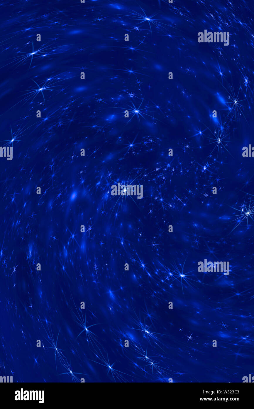 Deep blue stars de l'espace flou artistique constellation de fond twirl. Résumé fond d'brouillée. Banque D'Images