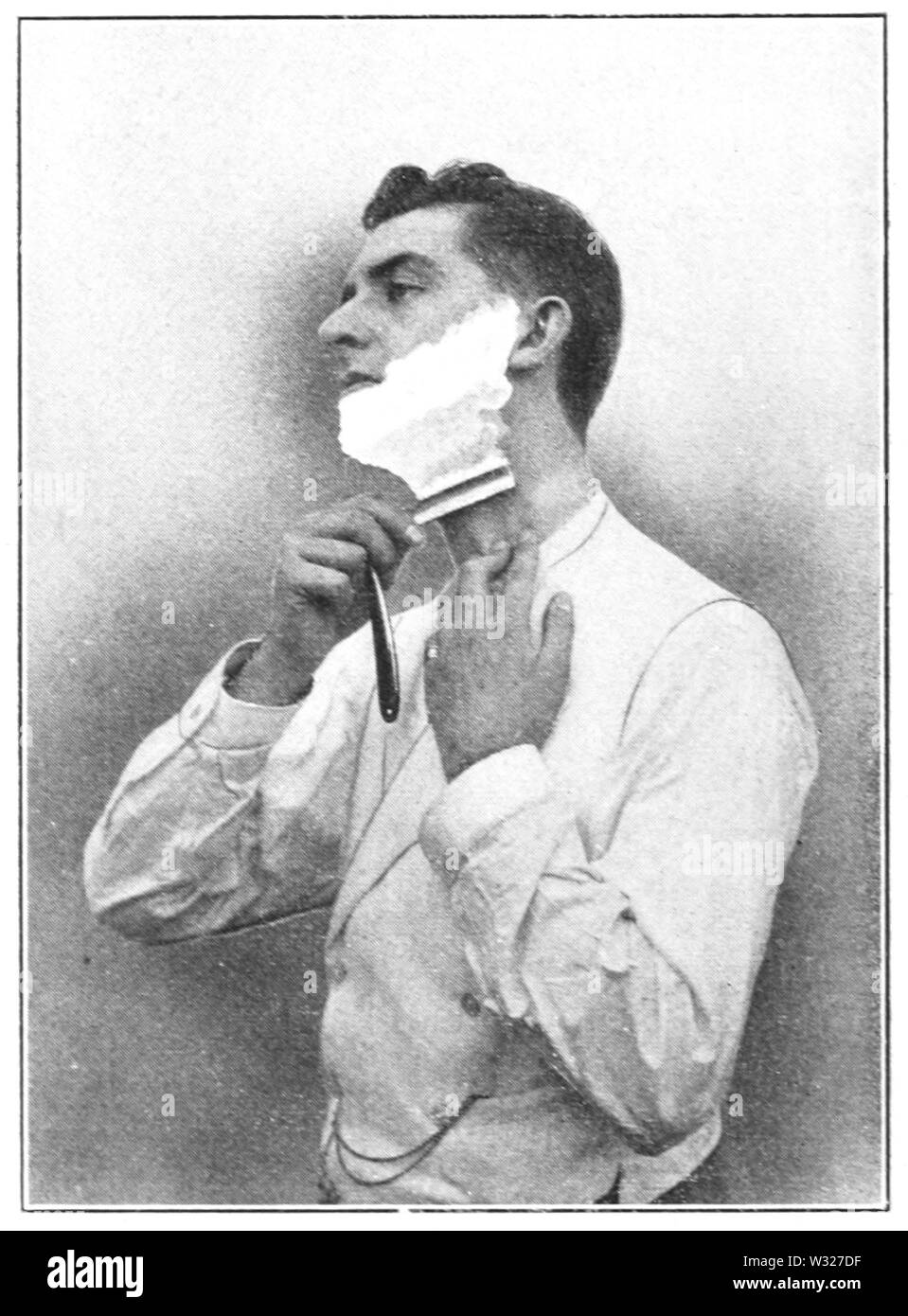 Le Rasage facile, 1905 - vers le haut de rasage Banque D'Images