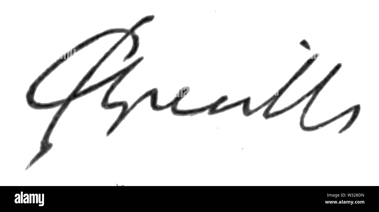 La signature de Charles Greville Banque D'Images