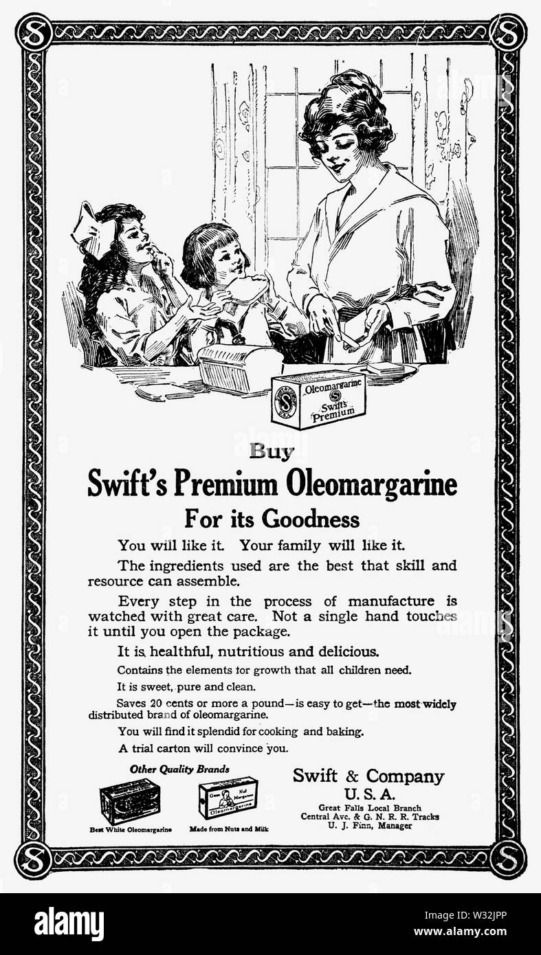 Margarine Swift annonce journal Banque D'Images
