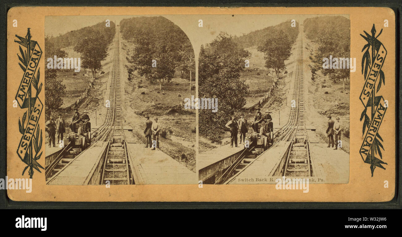 Switchback Railroad, Mauch Chunk, PA, à partir de Robert N Dennis collection de vues stéréoscopiques Banque D'Images