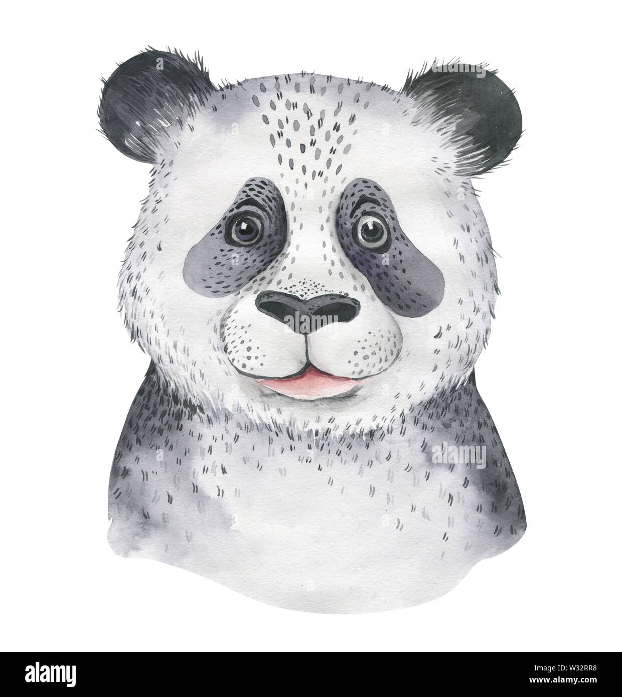 Une Affiche Avec Un Bebe Panda Aquarelle Dessin Anime Panda Design Tropic Imprimer Photo Stock Alamy