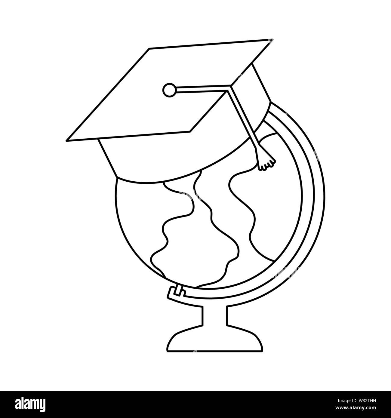 Globe terrestre avec graduation hat vector illustration design Illustration de Vecteur