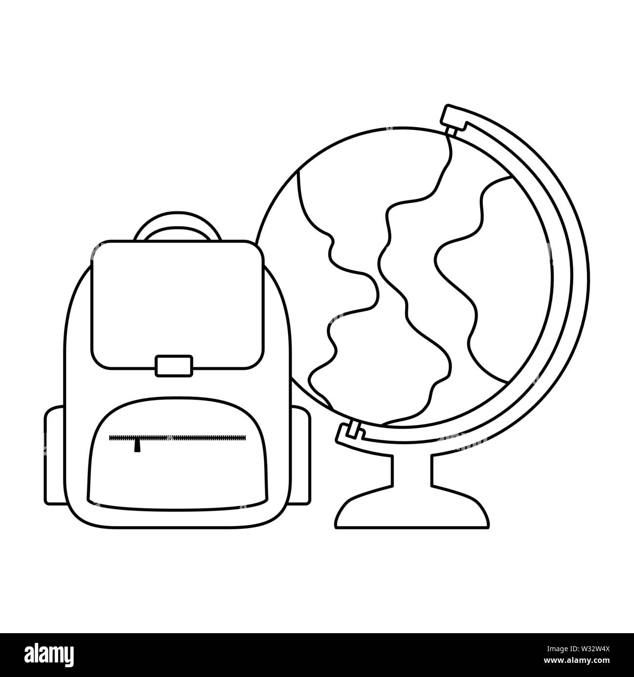 Globe terrestre avec sac vector illustration design Illustration de Vecteur