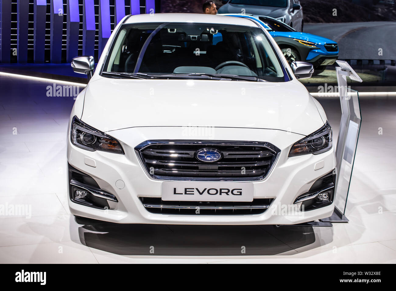 Genève, Suisse, mars 2019 Subaru LEVORG à Genève International Motor Show, à l'héritage, de révolution, de tournées, de voiture de taille moyenne fabriquée par Subaru Banque D'Images