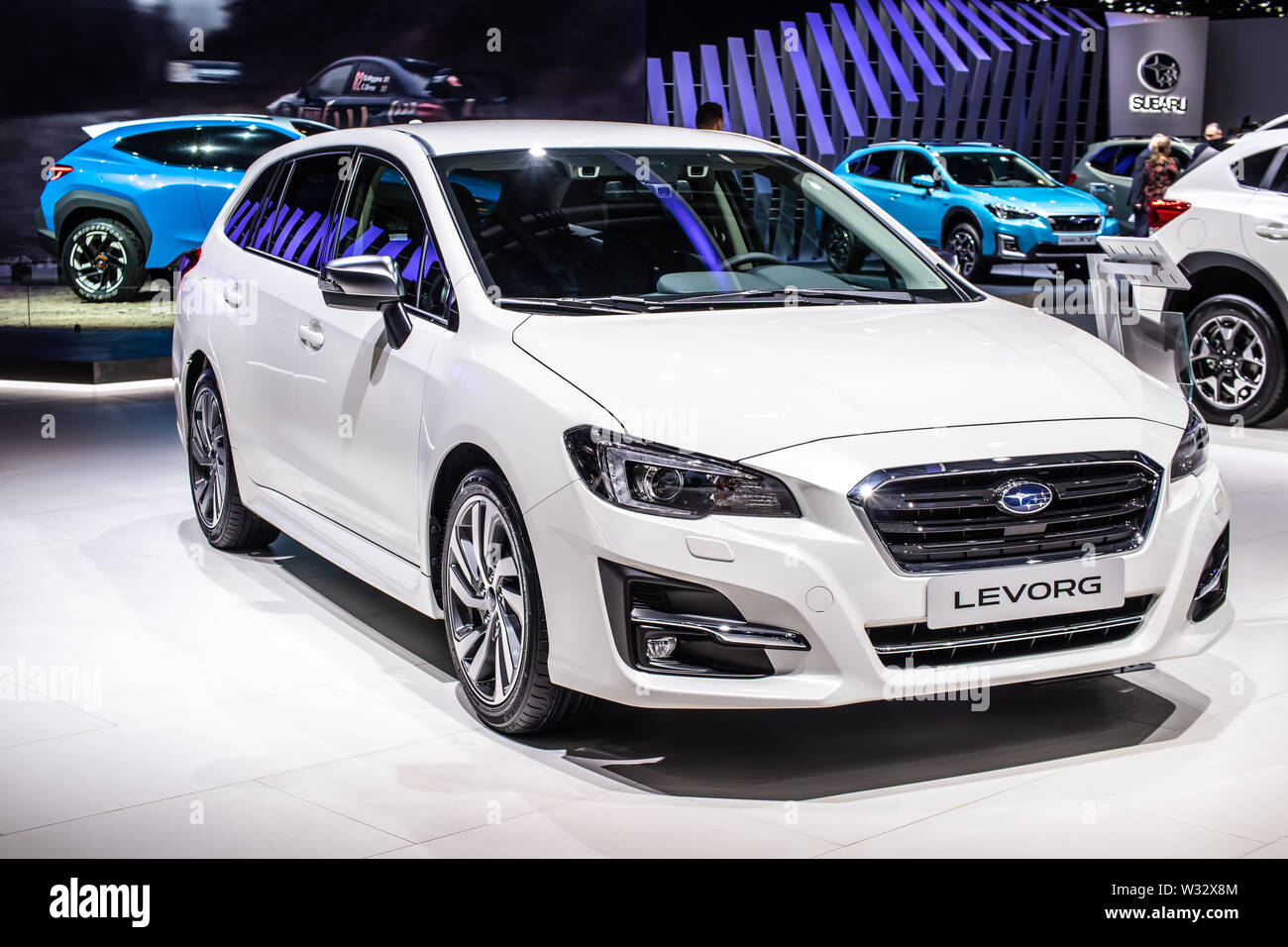 Genève, Suisse, mars 2019 Subaru LEVORG à Genève International Motor Show, à l'héritage, de révolution, de tournées, de voiture de taille moyenne fabriquée par Subaru Banque D'Images