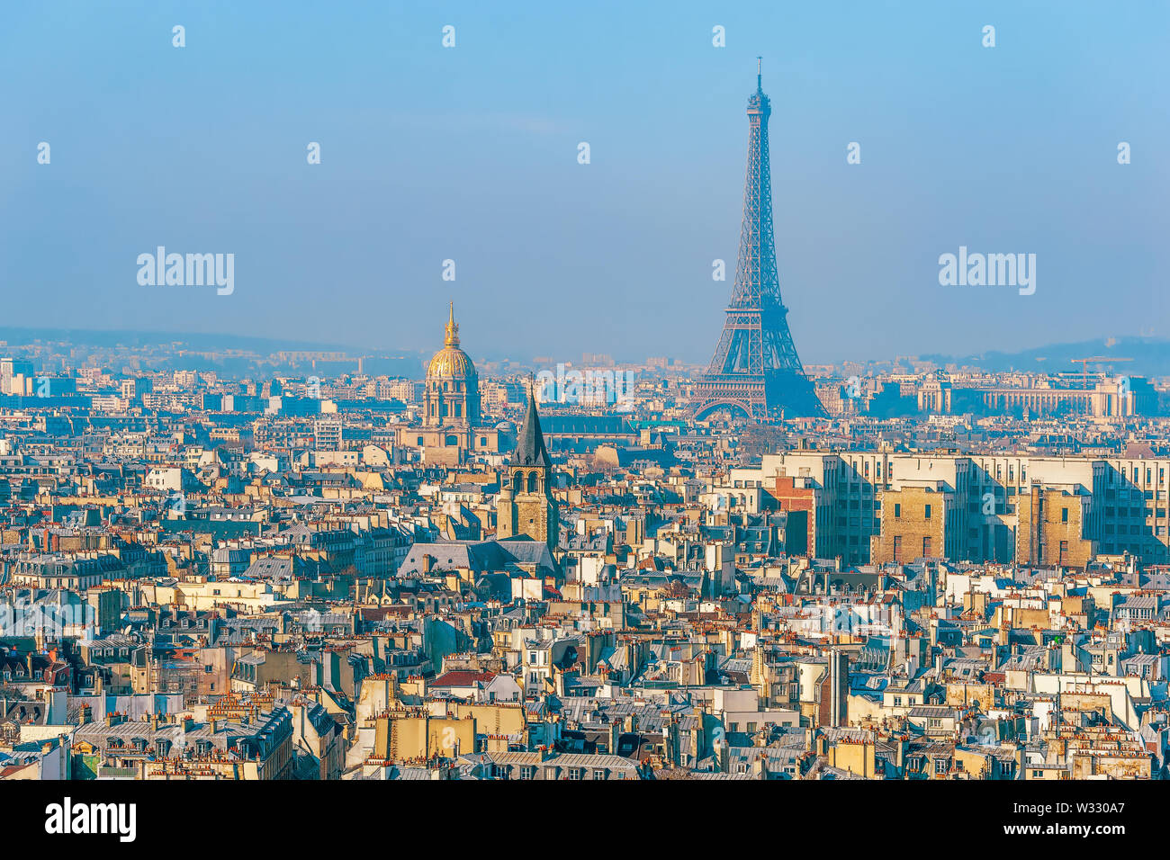 France, Paris - 18 février 2013. Vue du haut de Notre-Dame de Paris Banque D'Images