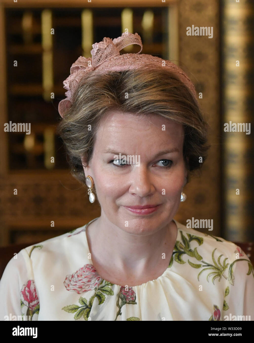 Wittenberg, Allemagne. 10 juillet, 2019. La Reine Mathilde de Belgique visite de l'hôtel de ville de Bad Suderode. Le couple royal visites de Thuringe et de Saxe-anhalt sur un voyage de deux jours. Credit : Jens Kalaene Zentralbild-/dpa/ZB/dpa/Alamy Live News Banque D'Images