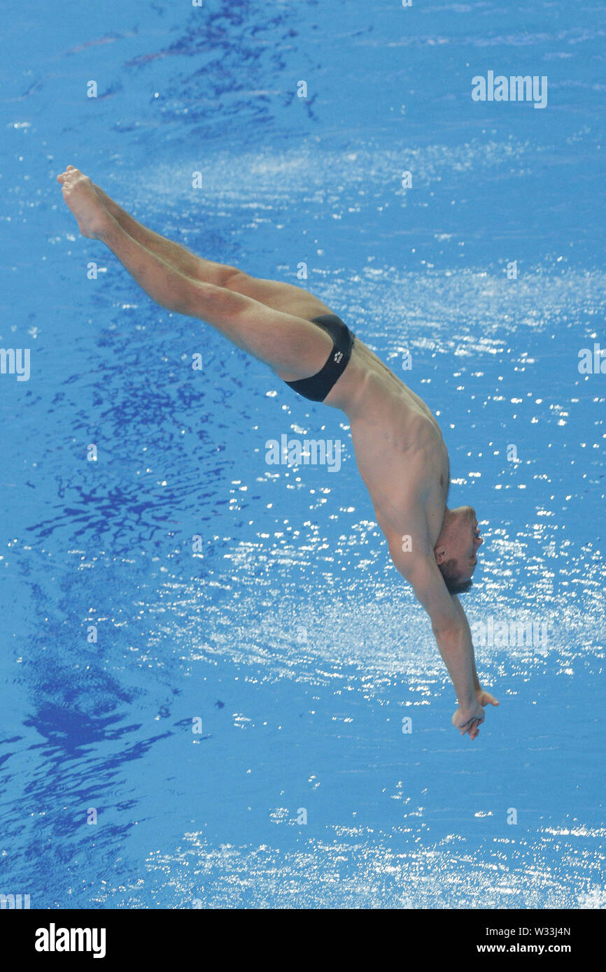 Gwangju, Corée du Sud. 12 juillet, 2019. Kolodly Oleg de l'Ukraine au cours d'une action 18e Championnats du Monde FINA Gwangju Men's 1m Tremplin Tremplin 1m - hommes Eliminatories préliminaire à l'Aquatics Centre à Gwangju, Corée du Sud. Credit : Ryu Seung-Il/ZUMA/Alamy Fil Live News Banque D'Images