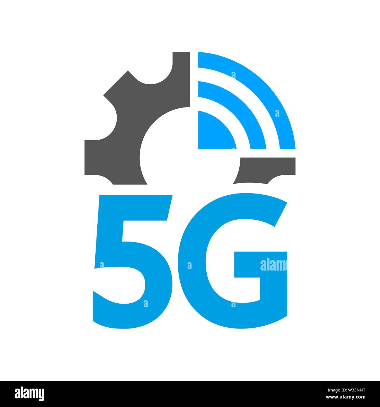 L'icône de la technologie vectorielle signe réseau 5G. Illustration 5g symbole internet télévision dans le style. EPS 10. Illustration de Vecteur
