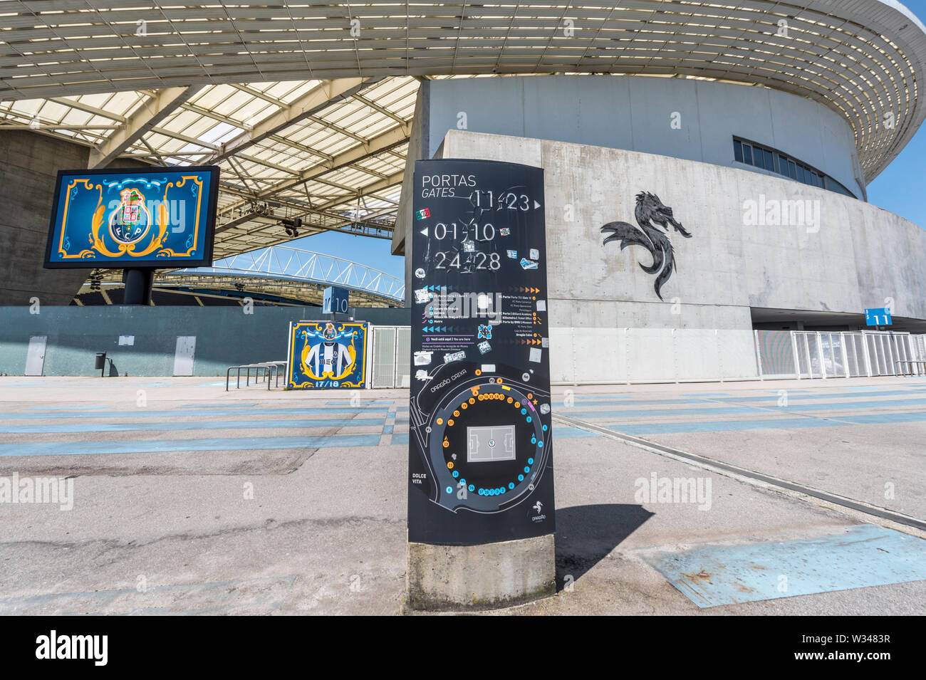 Avis sur l'Estadio do Dragao - l'arène officielle du FC Porto Banque D'Images
