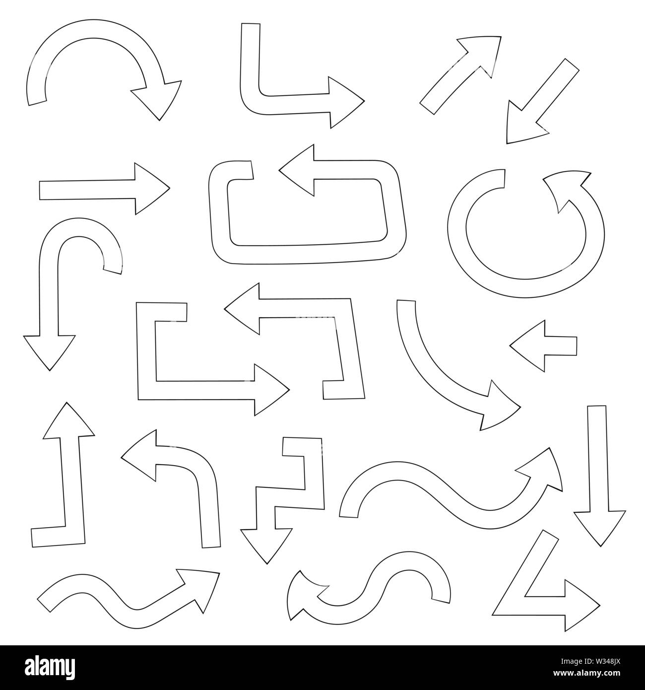 Des flèches. Les icônes de style creux Illustration de Vecteur