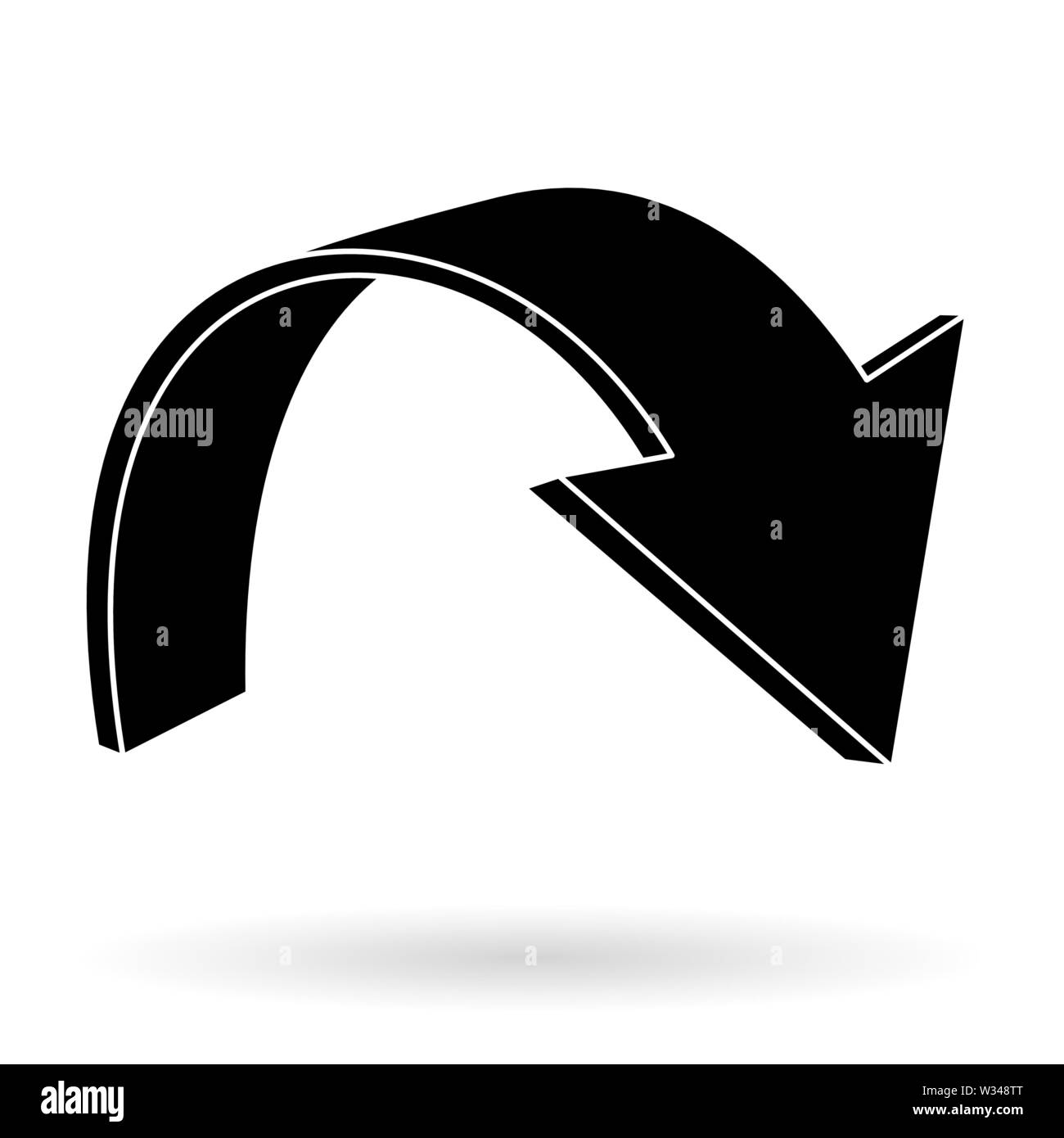 Flèche noire. Icône plate Illustration de Vecteur