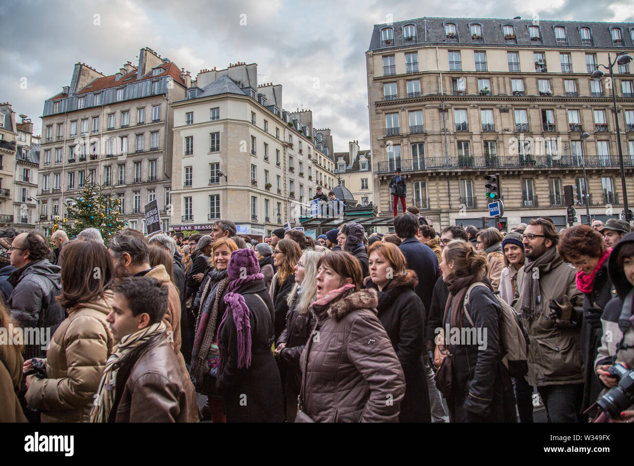 Paris, France - 11 janvier 2015 : la Je suis Charlie manifestation à Paris, à l'égard des victimes des attentats Banque D'Images