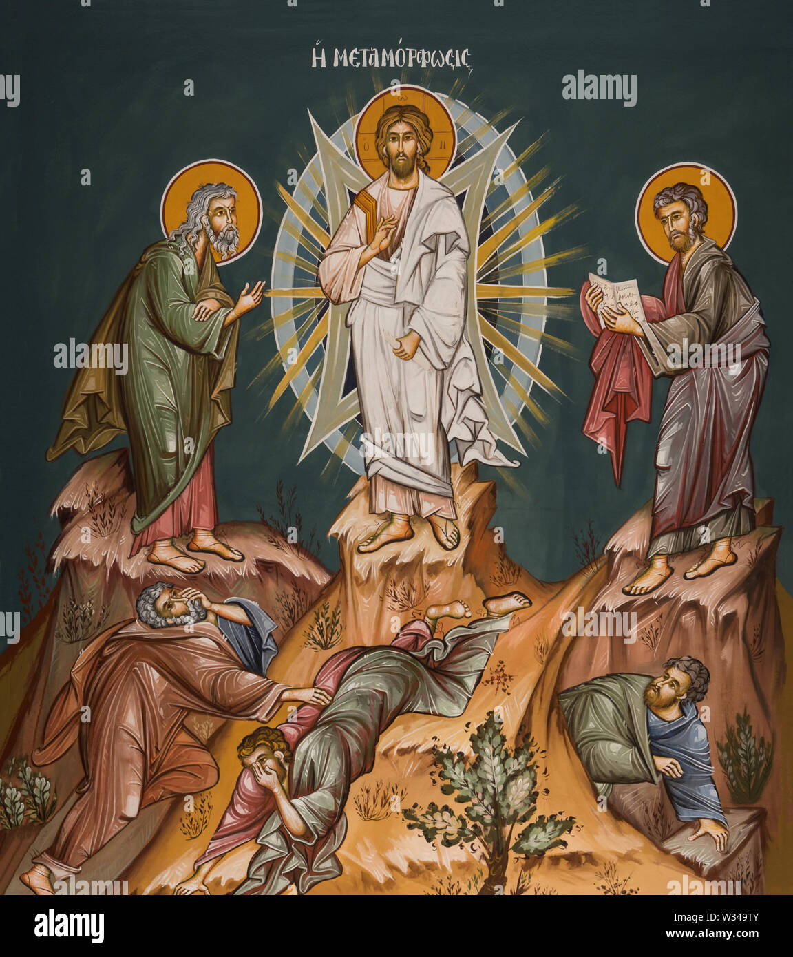 L'icône orthodoxe de la transfiguration Banque D'Images