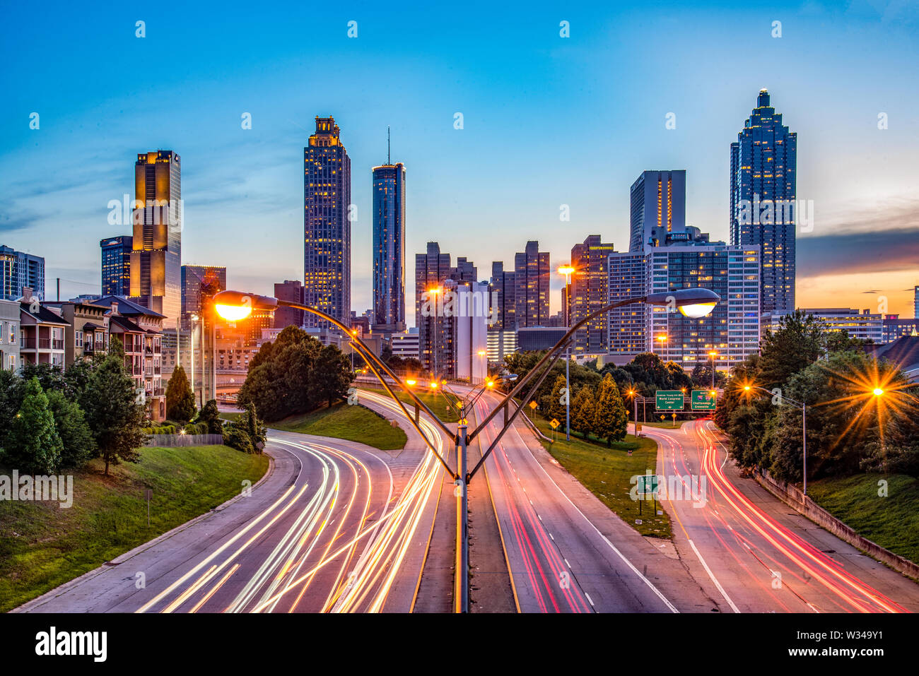 Le centre-ville d'Atlanta Géorgie GA d'horizon. Banque D'Images