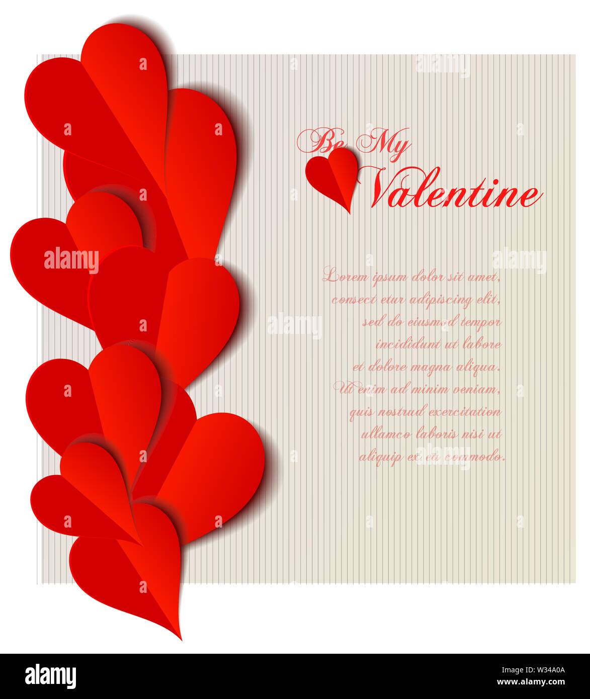 Découpe de coeurs Valentine card. Vector illustration Illustration de Vecteur