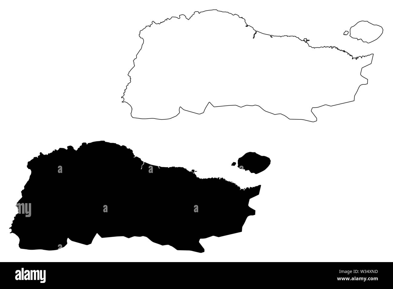 Ministère GrandAnse (République d'Haïti, Hayti, Hispaniola, Départements d'Haïti) map vector illustration, scribble sketch carte de Grand'Anse Illustration de Vecteur
