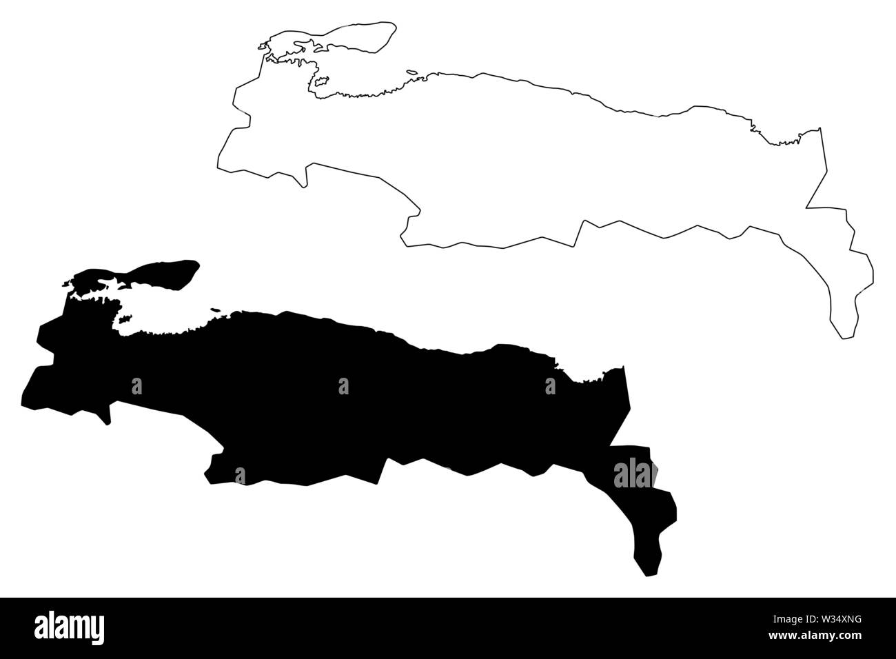 Département de Nippes (République d'Haïti, Hayti, Hispaniola, Départements d'Haïti) map vector illustration, scribble sketch carte Nippes Illustration de Vecteur
