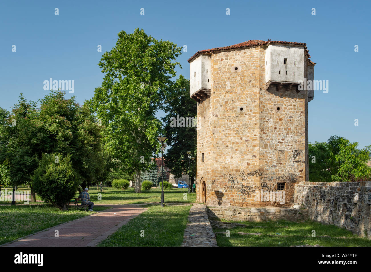 La tour de la forteresse, à Novi Pazar, Serbie Banque D'Images