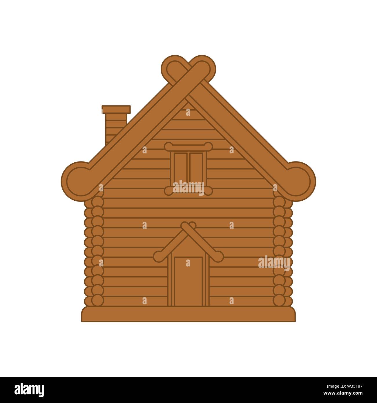Fédération de hutte. Maison en bois en Russie. Accueil folklore national. Vector illustration Illustration de Vecteur