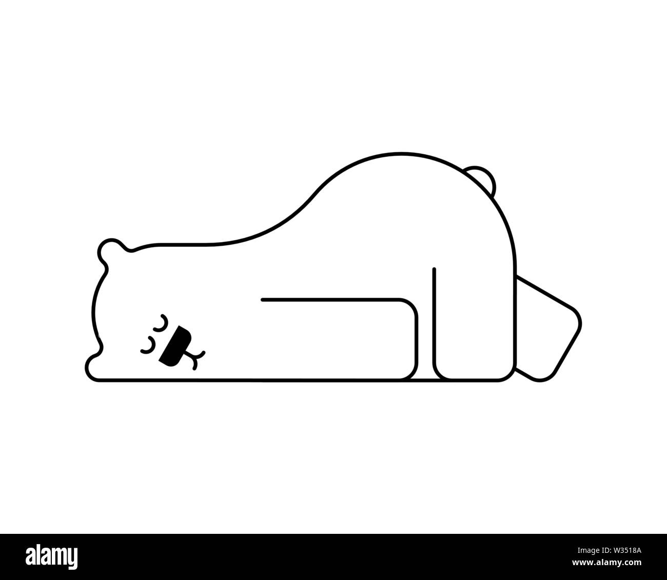L'ours polaire endormi. Bête dort. vector illustration Illustration de Vecteur L'ours polaire endormi. Bête dort. vector illustration Illustration de Vecteur