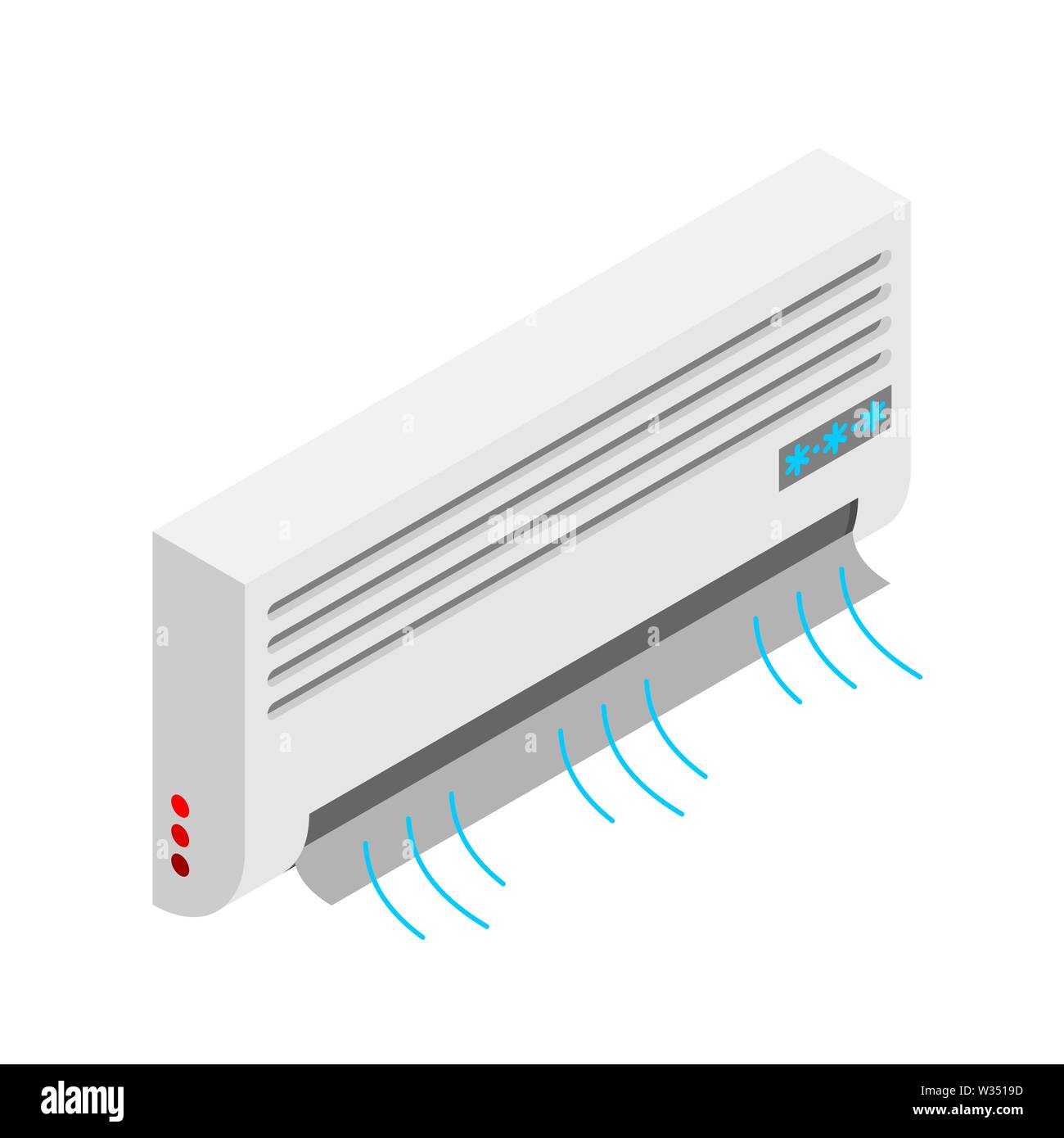 Climatisation isolés. Système d'air froid. Vector illustration Illustration de Vecteur