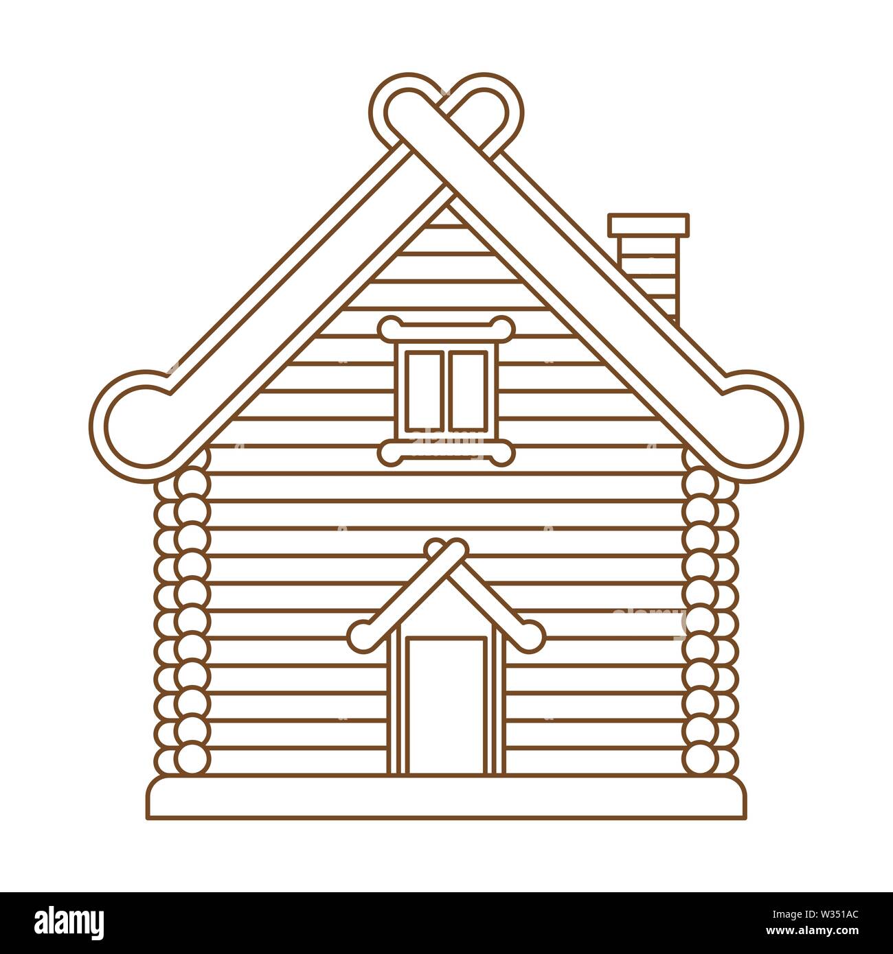 Fédération de hutte. Maison en bois en Russie. Accueil folklore national. Vector illustration Illustration de Vecteur