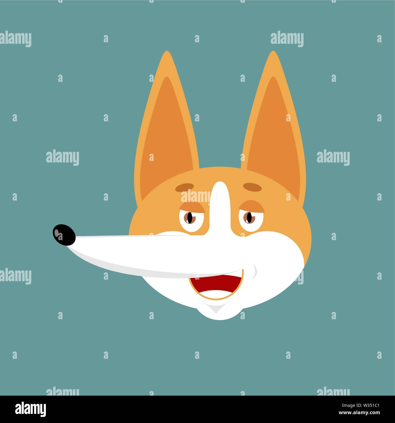 Corgi heureux caractères emoji. Joyeux chien émotions avatar. Animal joyeux. Vector illustration Illustration de Vecteur