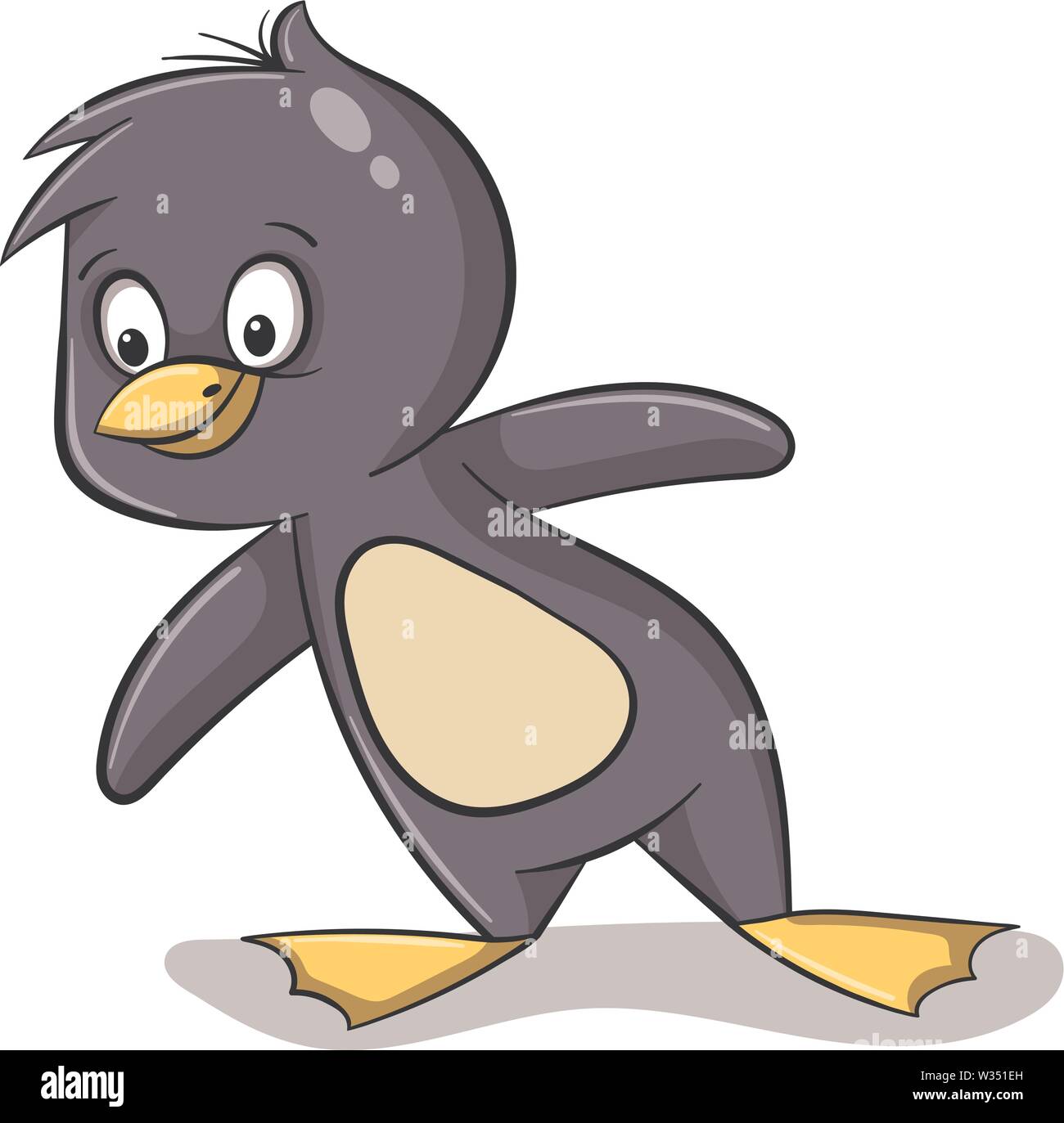 Couper cartoon pingouin. Part attirer l'illustration vectorielle. Illustration de Vecteur