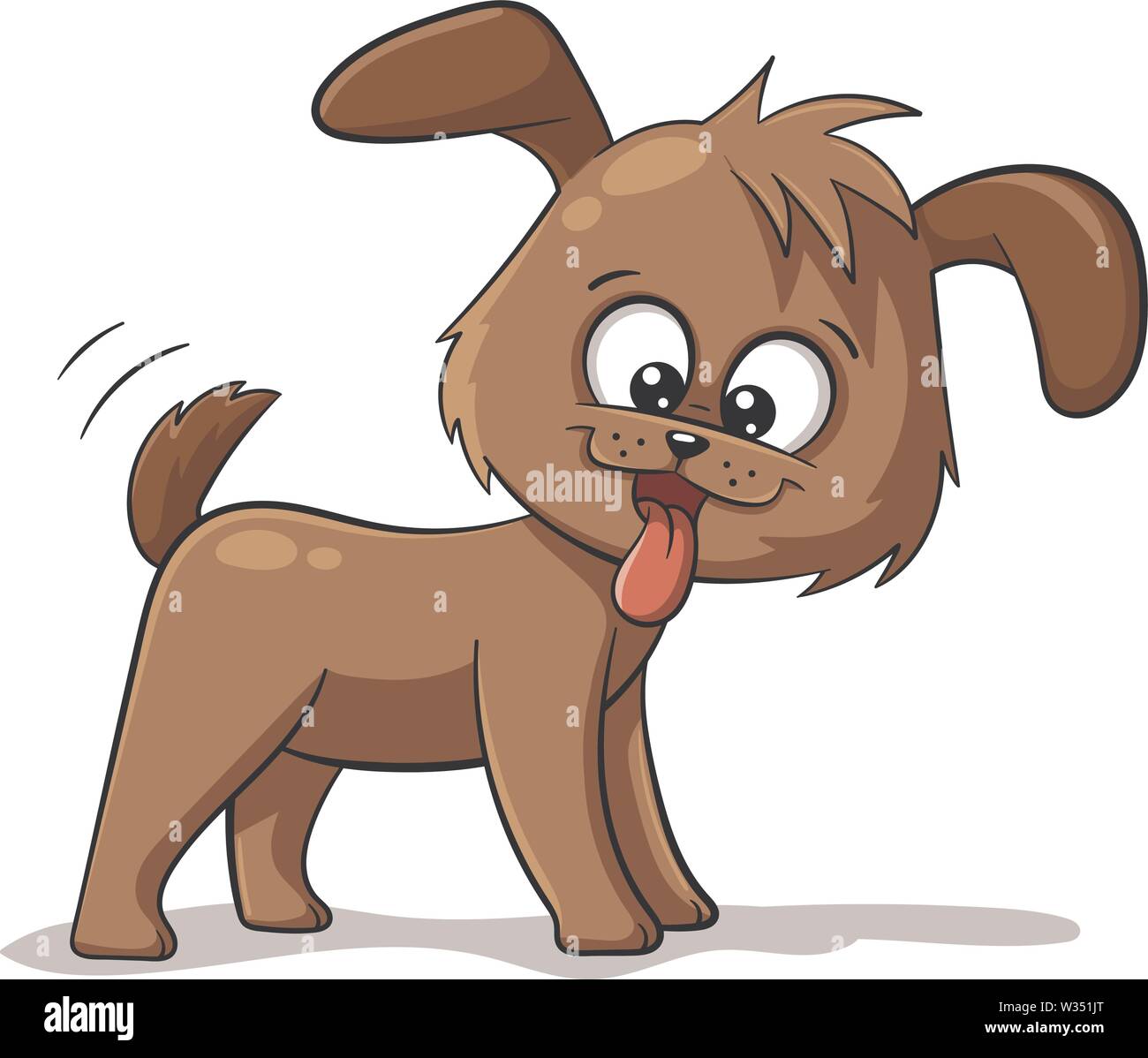 Caricature de coupe avec de l'os de chien. Part attirer l'illustration vectorielle. Illustration de Vecteur