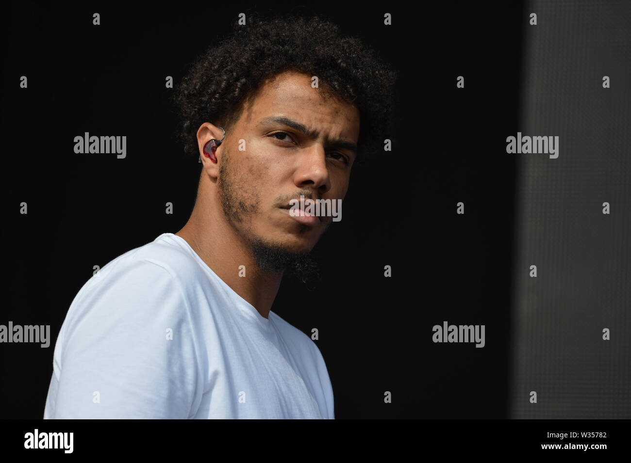 Glasgow, Royaume-Uni. 12 juillet 2019. J'Tracey en live au Festival de musique TRNSMT dans le chaud soleil d'été qui est la cuisson dans Glasgow. Scorcha ! Crédit : Colin Fisher/Alamy Live News Banque D'Images