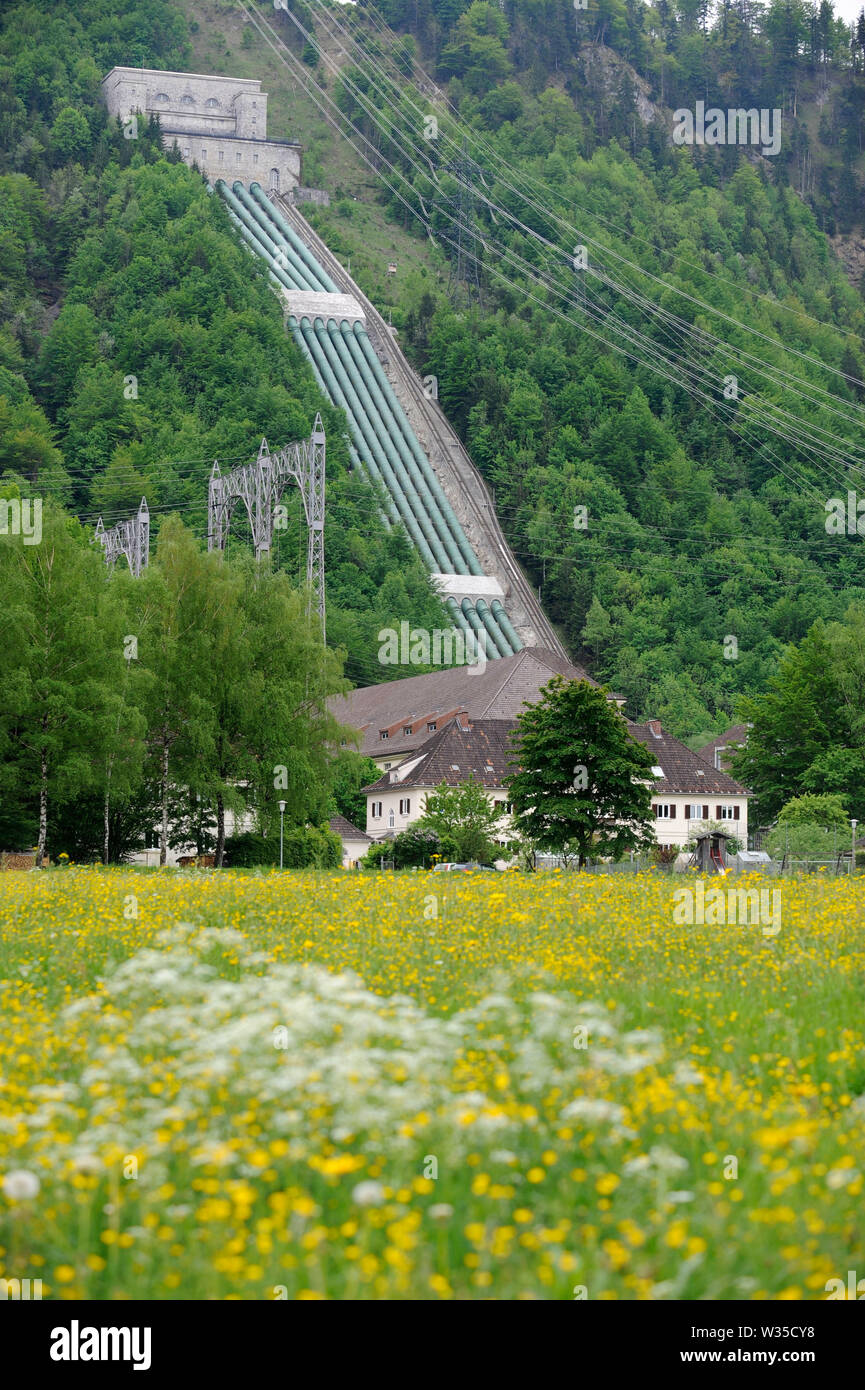 Station d'énergie hydroélectrique au lac Walchensee en Bavière, Allemagne Banque D'Images