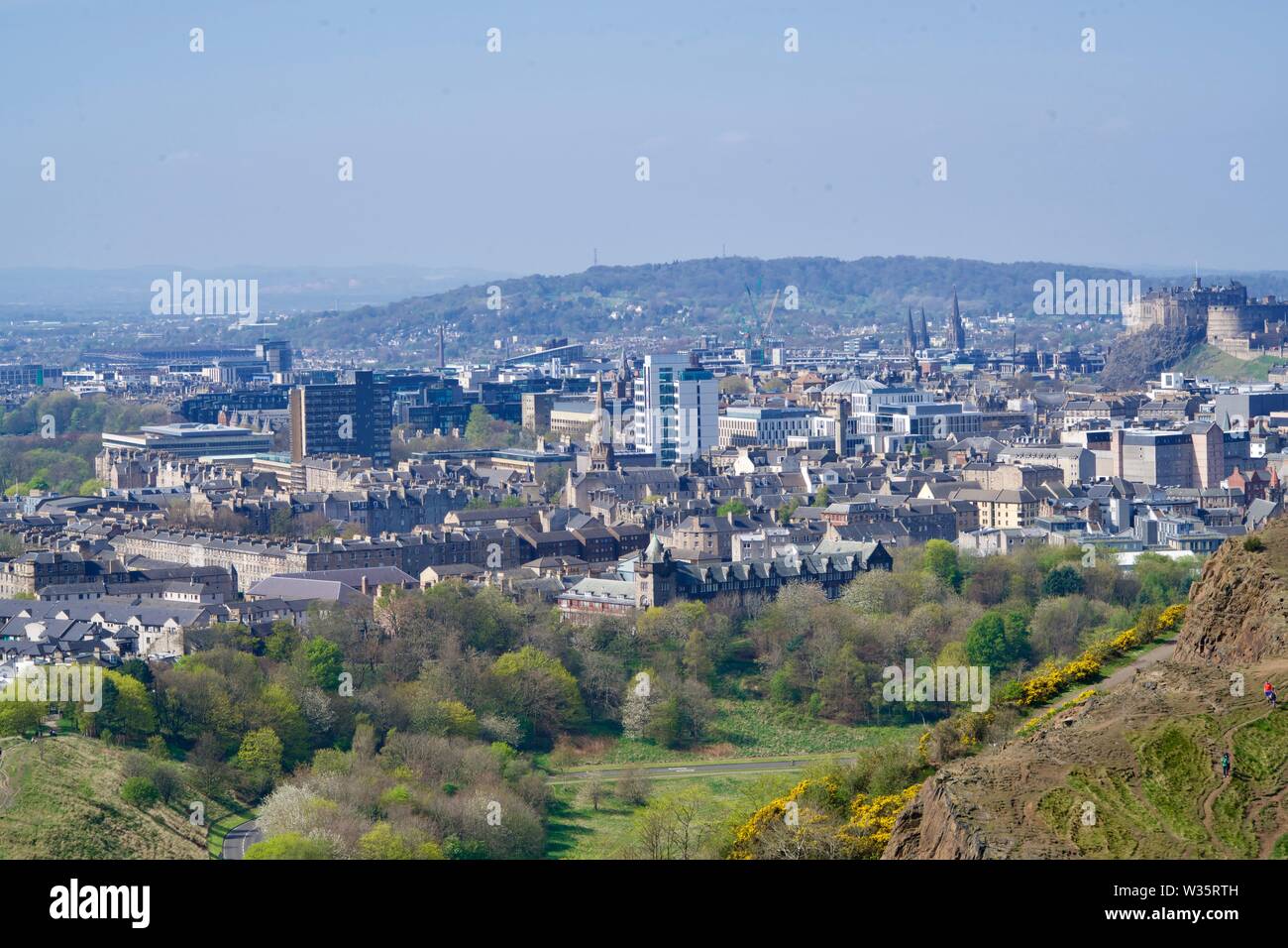 Ville d'Édimbourg, vu depuis le parc Holyrood Banque D'Images