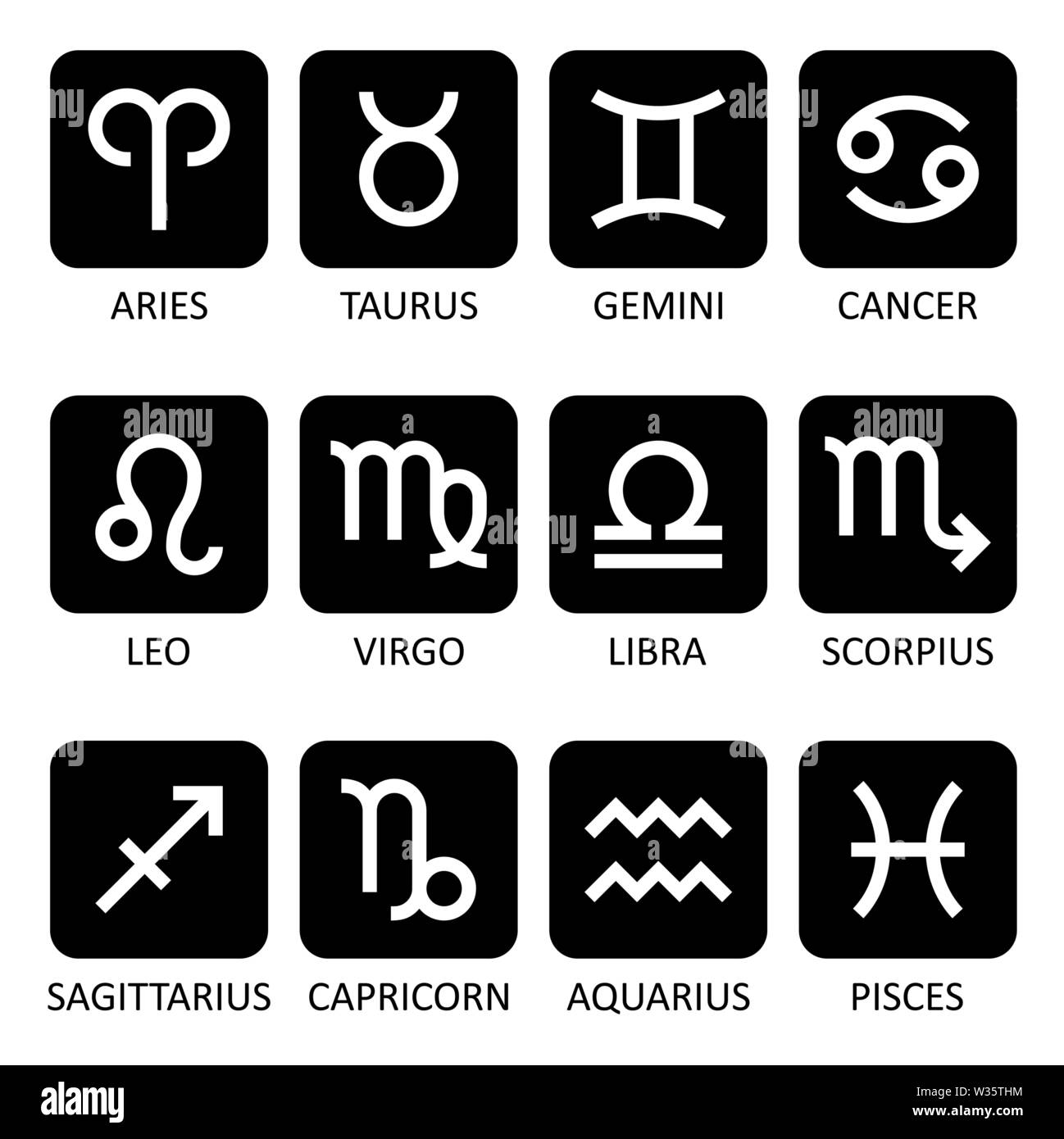 Série des symboles de l'astrologie Illustration de Vecteur
