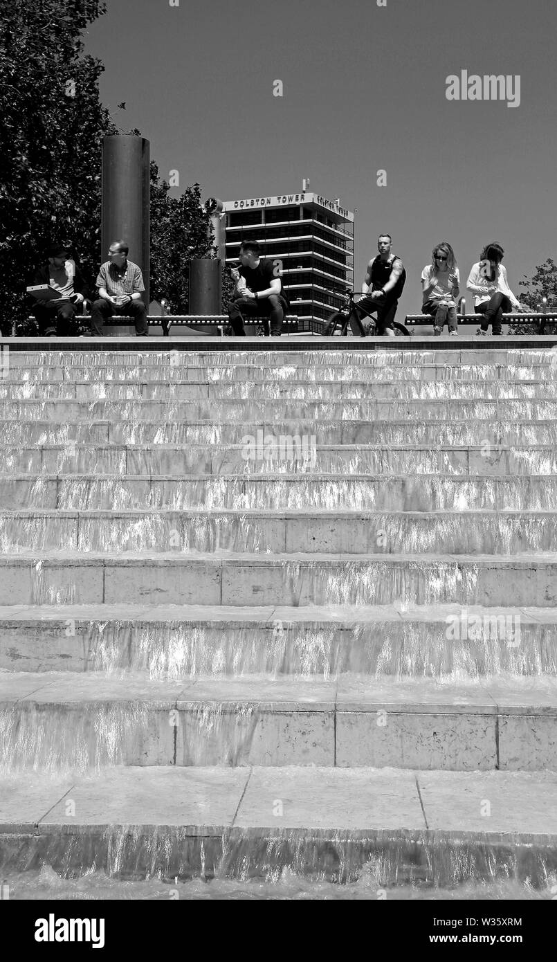 L'heure du déjeuner dans la ville de Bristol Banque D'Images