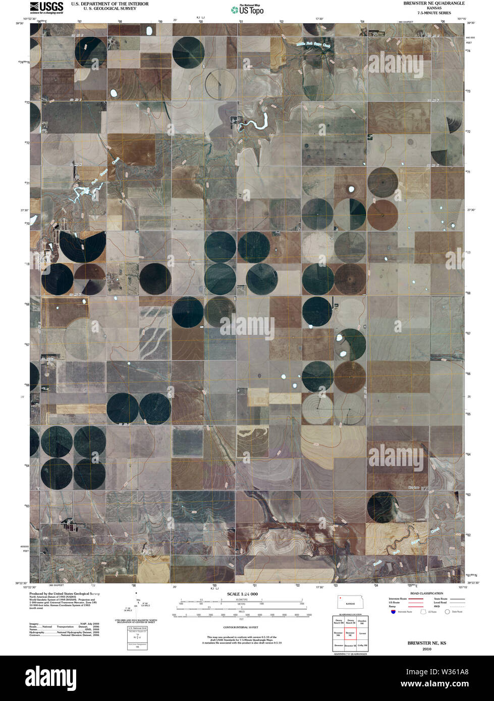 Carte TOPO USGS KANSAS KS Brewster NE 20100216 Restauration TM Banque D'Images Carte TOPO USGS KANSAS KS Brewster NE 20100216 Restauration TM Banque D'Images