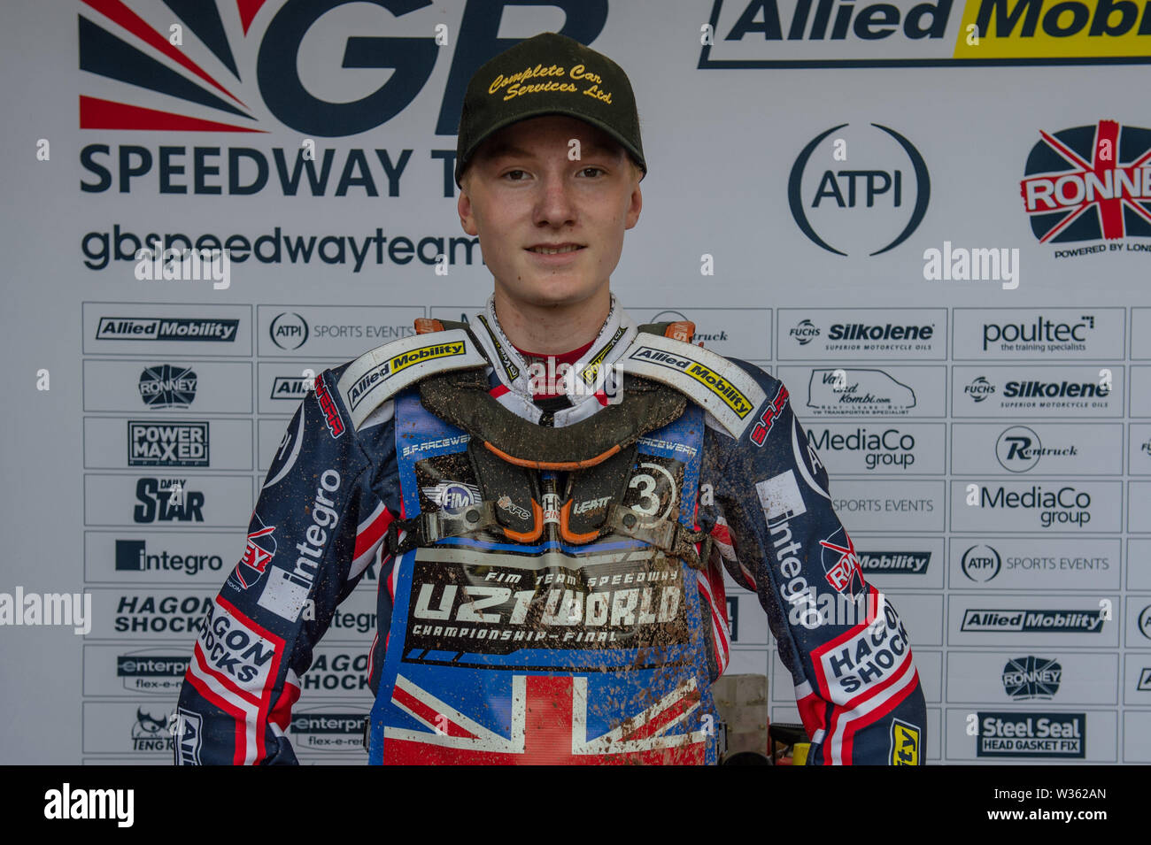 Manchester, UK. 12 juillet, 2019. MANCHESTER, UK 13 Juillet a attiré Kemp, de Grande-Bretagne au cours de la Équipe FIM Speedway U-21 Championnat du Monde de Speedway National Stadium, Manchester Le samedi 13 juillet 2019 (Crédit : Ian Charles | MI News) Credit : MI News & Sport /Alamy Live News Banque D'Images