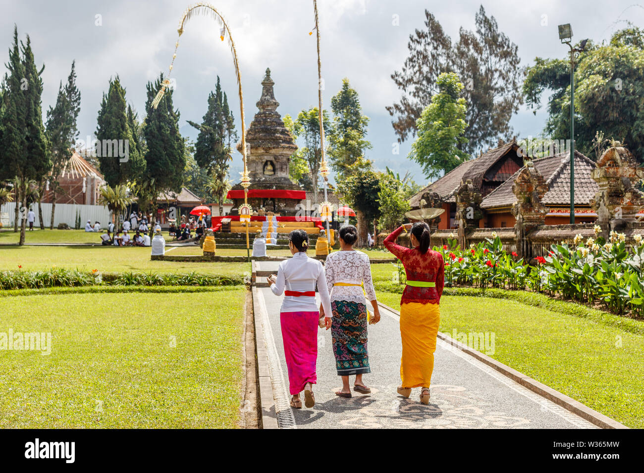 Temple Hindou balinais Pura Ulun Danu Beratan, Tabanan, Bali, Indonésie Banque D'Images