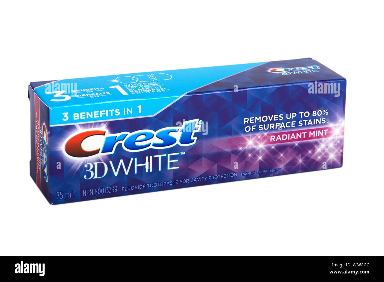 Toothpase, Crest 3D White, tube, fort Banque D'Images
