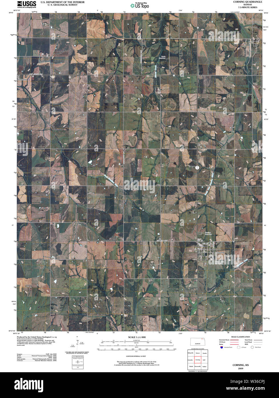 Carte du kansas corning Banque de photographies et d’images à haute
