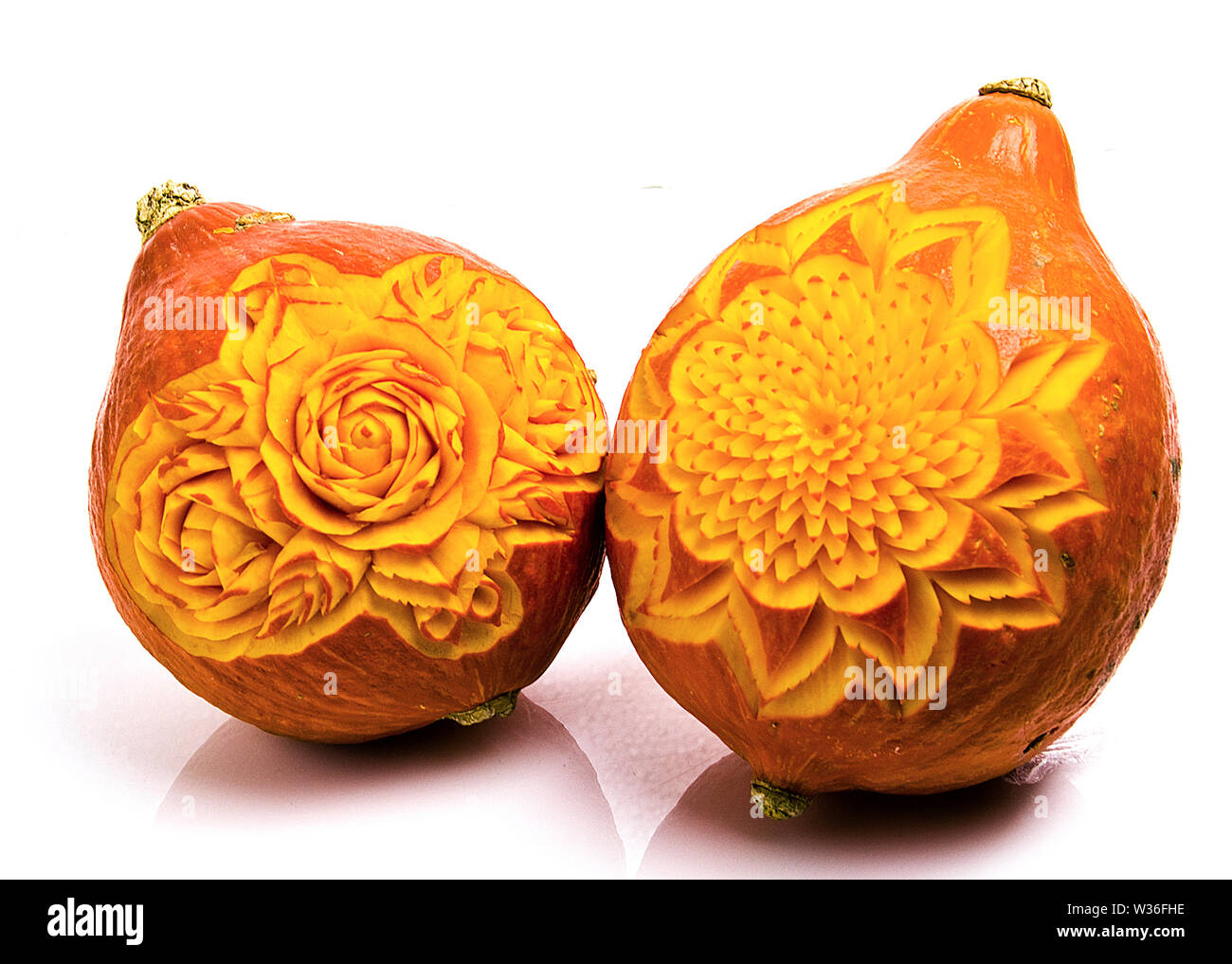 L'art des aliments et légumes melons pumpkin carving par artiste culinaire angkana neumayer d'autriche Banque D'Images