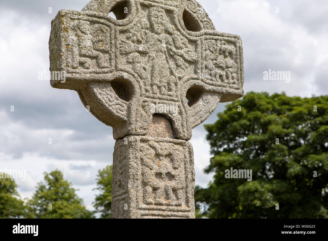 Irlandais en granit croix hautes de Castledermot, dans le comté de Kildare, Irlande Banque D'Images