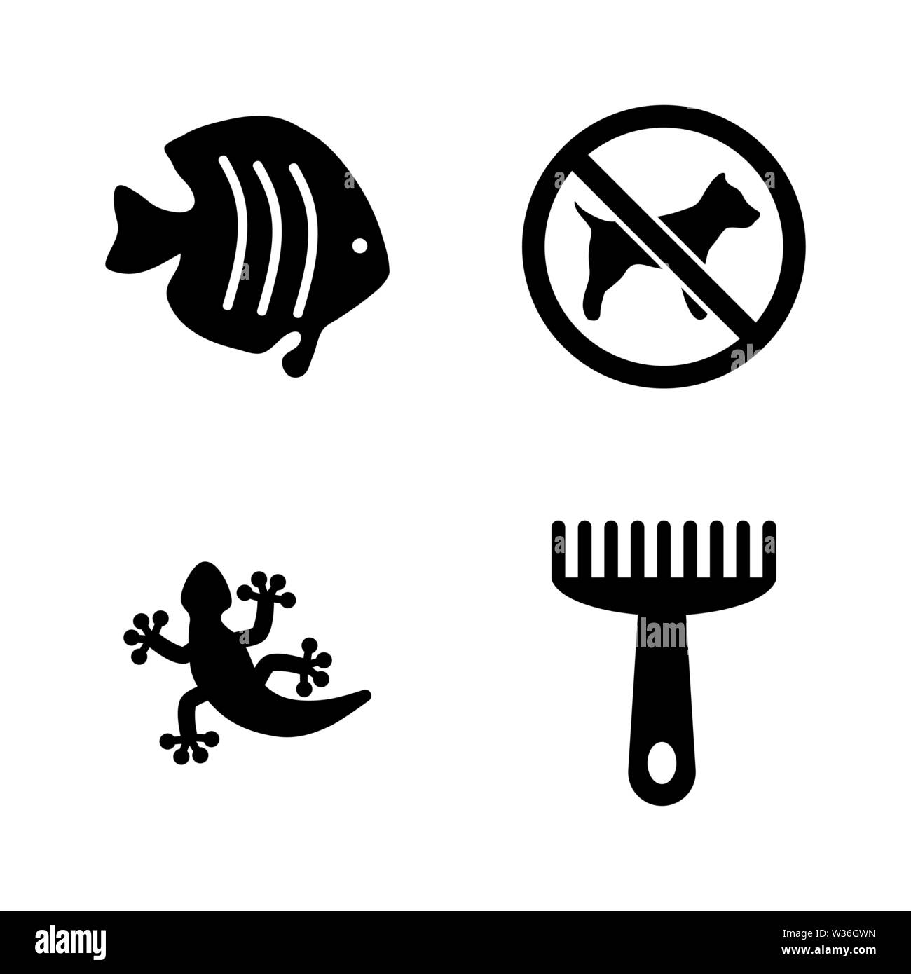 Animaux domestiques. Les simples Vector Icons Set pour la vidéo, les applications mobiles, sites Web, projets d'impression et de votre conception. Animaux domestiques icon noir sur blanc Illustration Télévision Ba Illustration de Vecteur